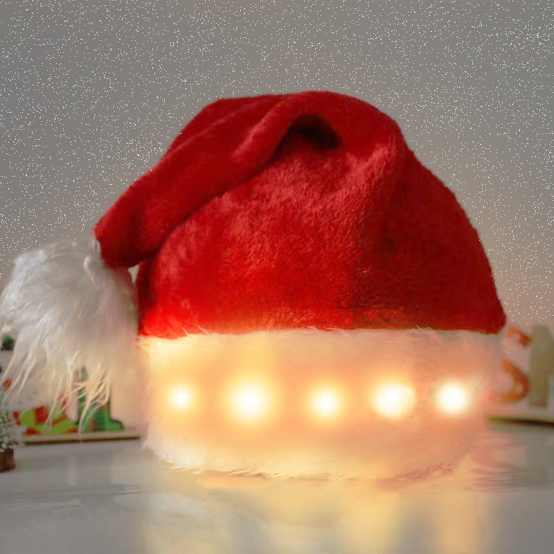 Chapeau de Noël lumineux à LED, en peluche, pour enfants et adultes, décorations de Noël