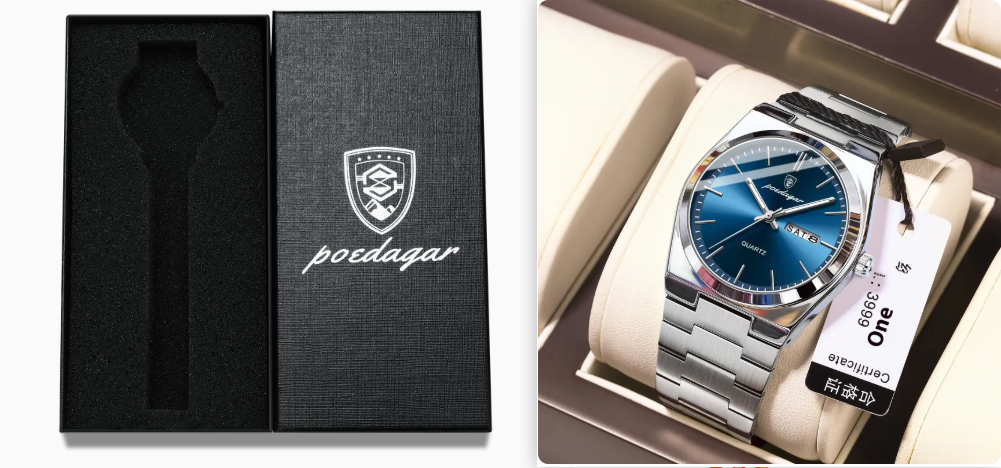 Montre Homme Ultra-fine Étanche Lumineuse à Quartz