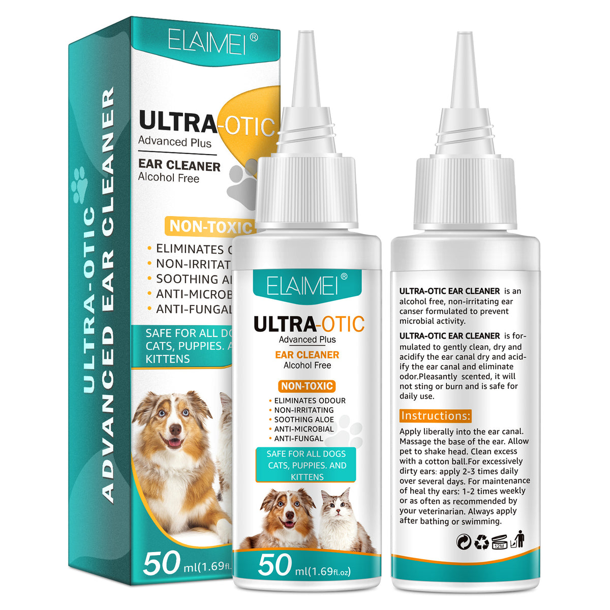 Nettoyant auriculaire pour animaux 50ml