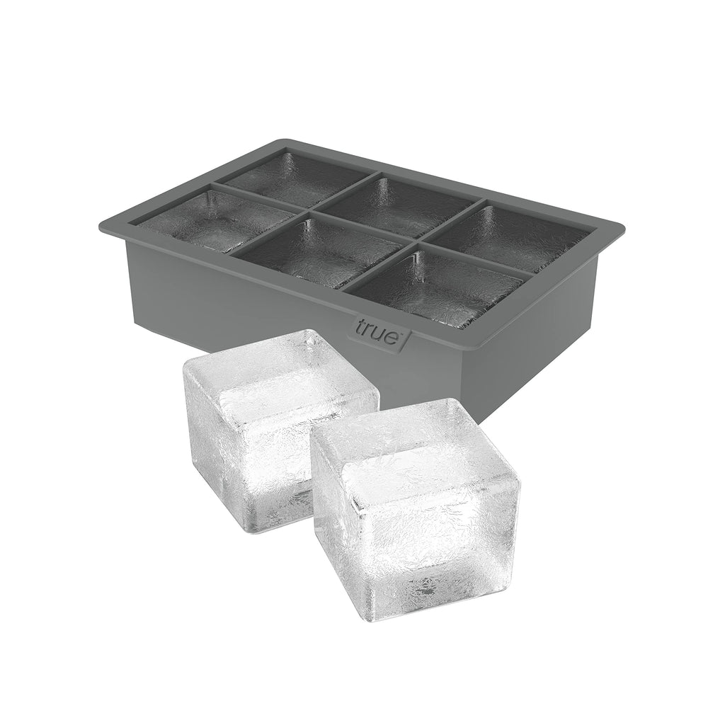 True Colossal Ice Cube Tray Extra Large Ice Cubes Dishwasher Safe Flexible Silicone Ice Cube Tray Makes 6 2 Inch Ice Cubes Grey Set of 1