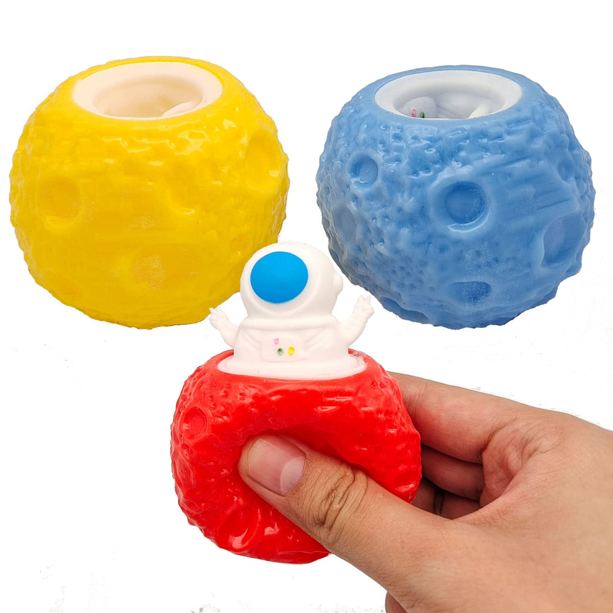 3 PCS Set Squeeze Toys Squishes Toy Decompression Evil Astronaut Space Cup Squeeze ToysSensory Fidget ToysStress Relief for Kids & Adult Tricky Funny Novelty Toy