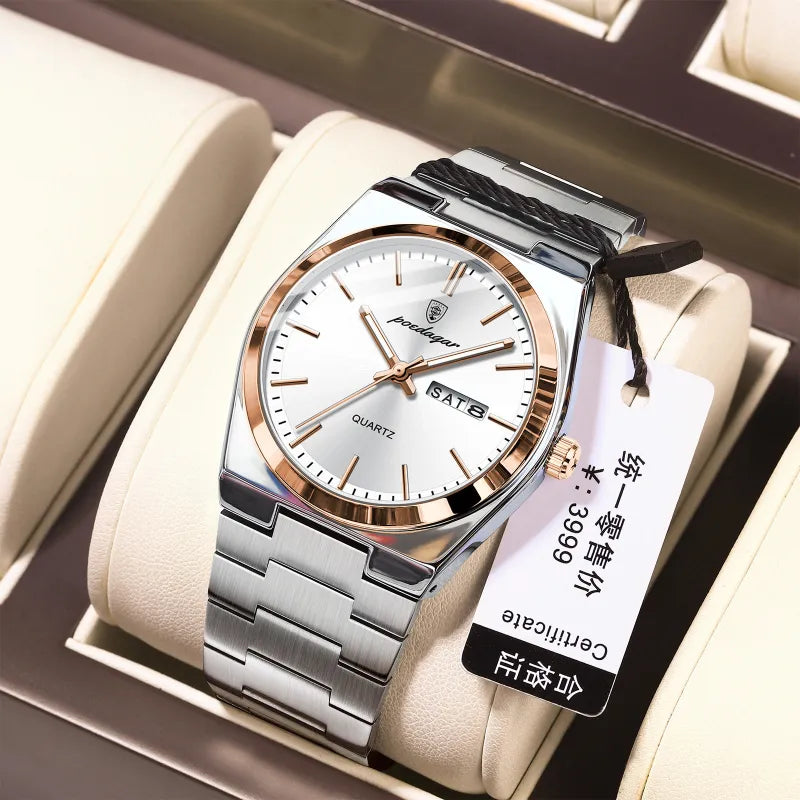 Montre Homme Ultra-fine Étanche Lumineuse à Quartz