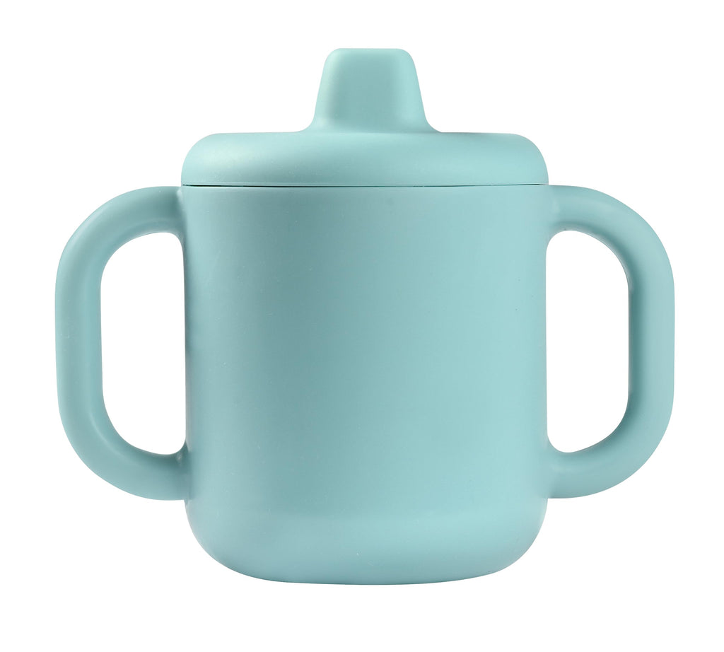 Beaba Silicone Training Cup Baby Sippy Cup Silicone Sippy Cup for Baby Silicone Toddler Sippy Cup Silicone Baby Cup Toddler Cups with Leakproof Lid 5.5 oz (Rain)