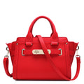 Litchi Texture Genuine Leather Platinum Crossbody Bag