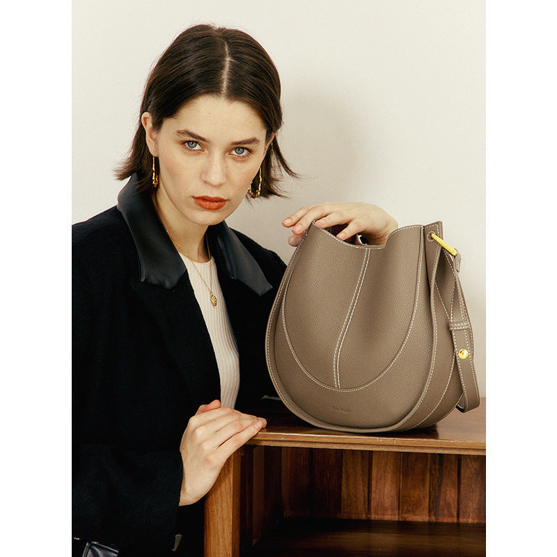 Stylish Women's Top Layer Leather Crossbody Bag