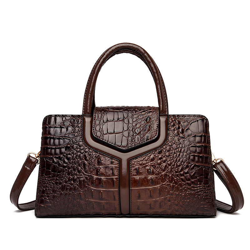Faux Crocodile Leather Messenger Bag