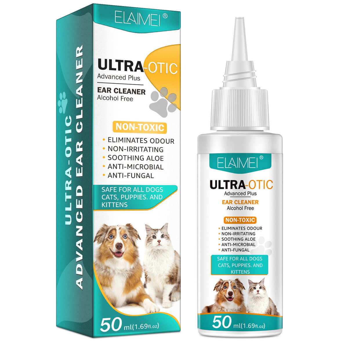 Nettoyant auriculaire pour animaux 50ml