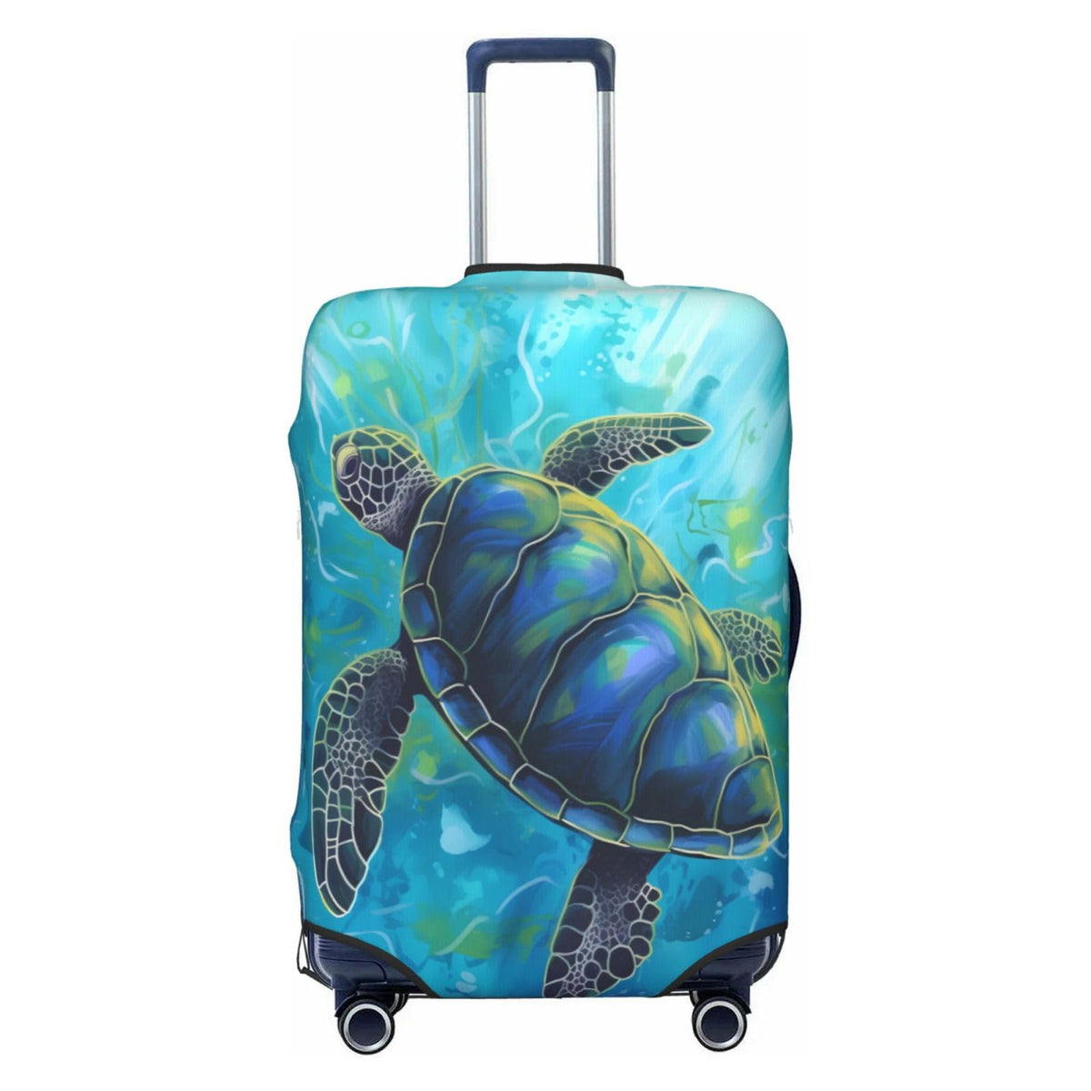YouQu Cartoon Sea Turtle Travel Luggage Suitcase COVER Washable Suitcase COVERS Elastic M - Fits 22-24 inch luggage (No Suitcase)
