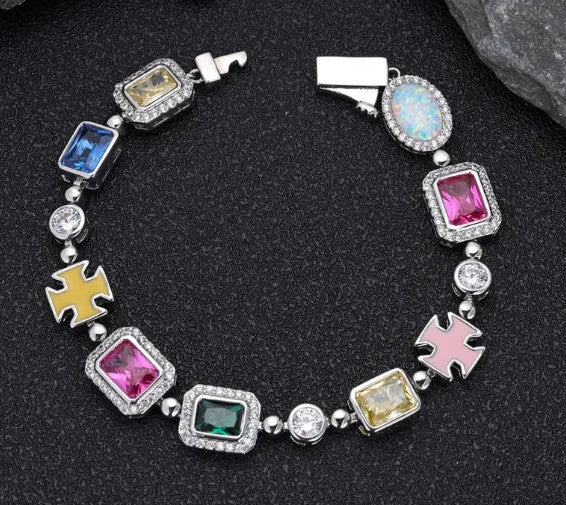 Collier Hip-Hop plaqué or avec pierres précieuses