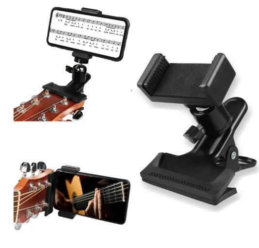 Support de téléphone à pince pour guitare