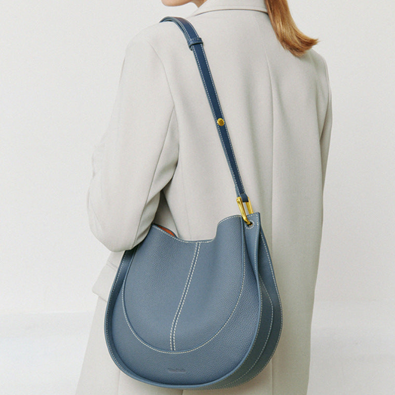 Stylish Women's Top Layer Leather Crossbody Bag
