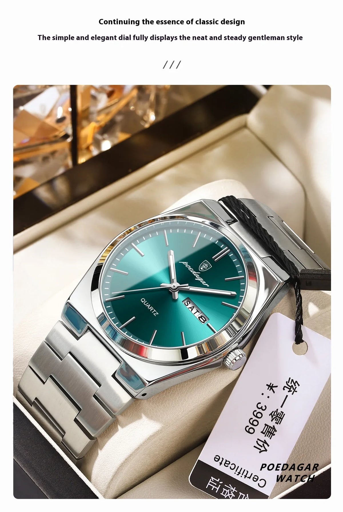 Montre Homme Ultra-fine Étanche Lumineuse à Quartz