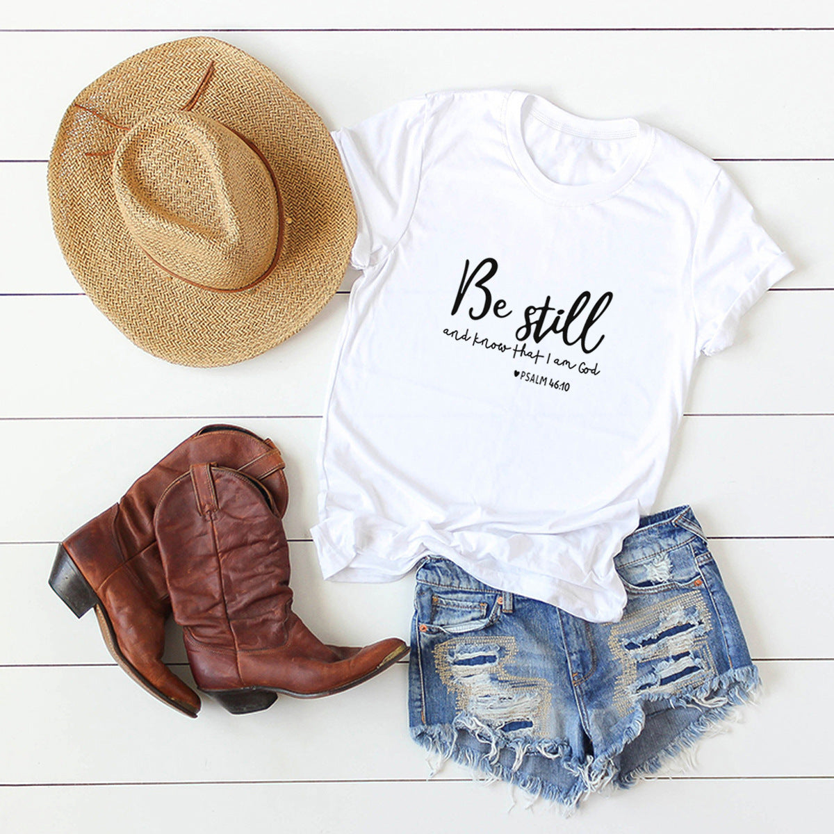 Letter T English Short Sleeve T-Shirt