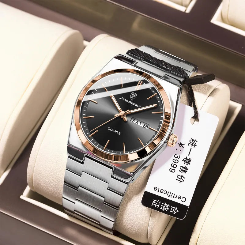 Montre Homme Ultra-fine Étanche Lumineuse à Quartz