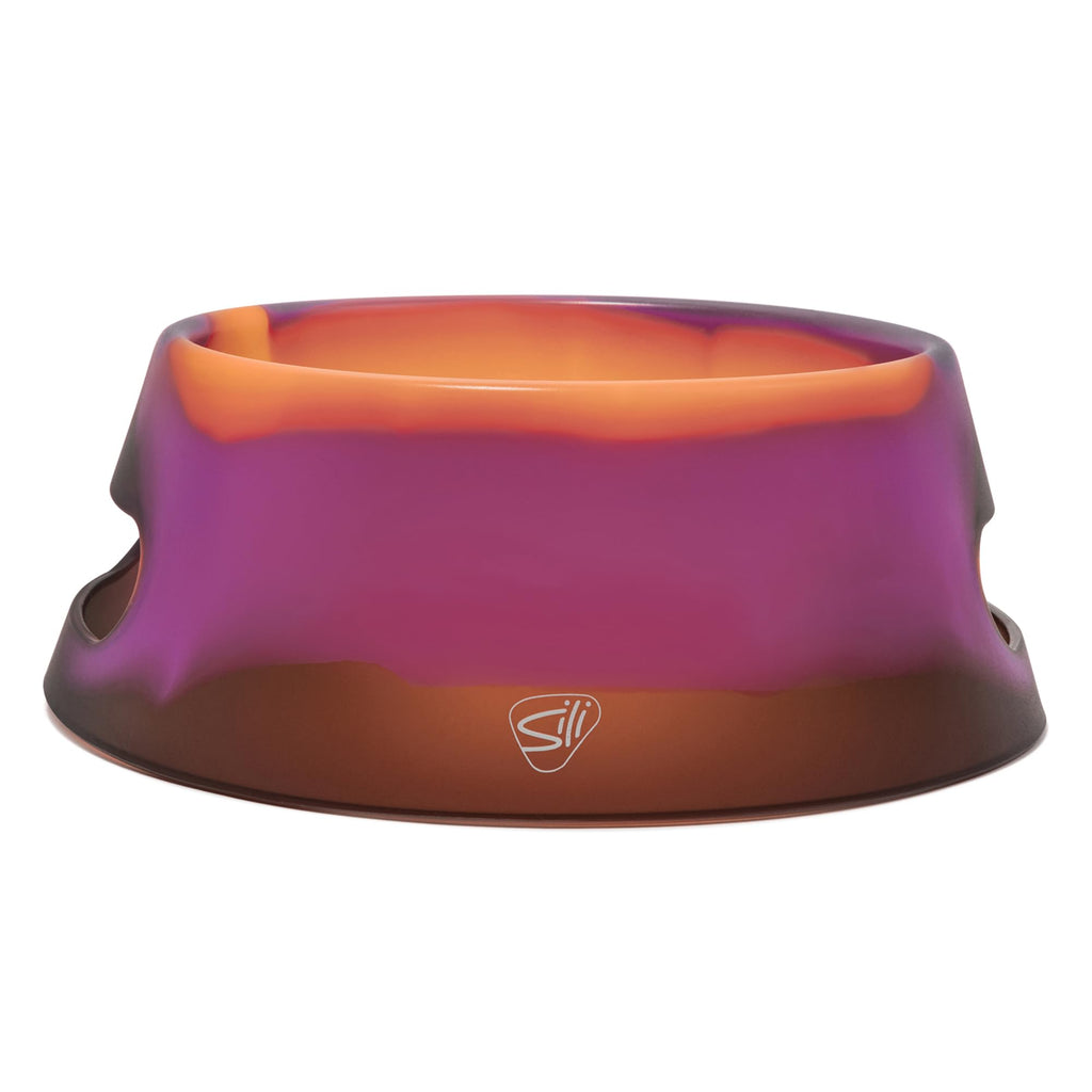 Silipint: Aqua-Fur Silicone Dog Bowl: Sun Storm - 18oz Colapsible/Foldable Lightweight Feed & Water Dish Pet Travel